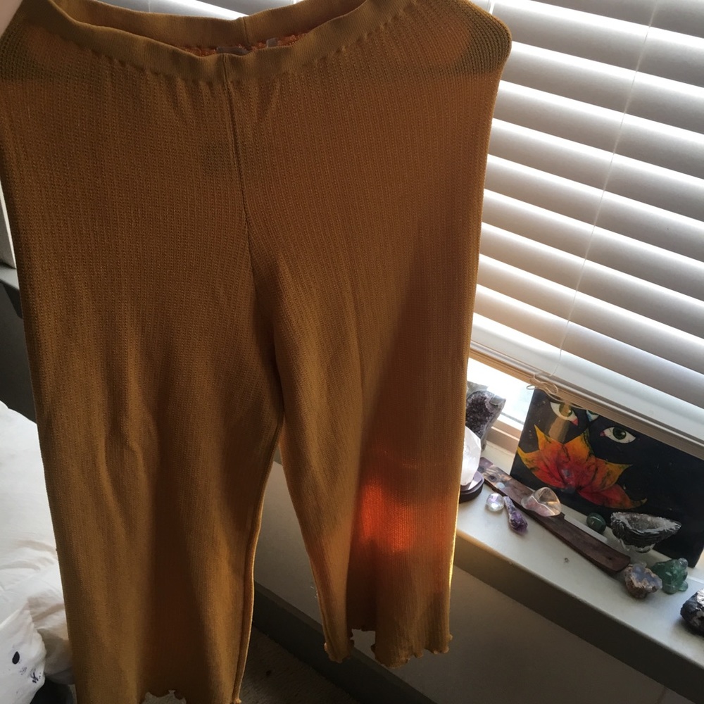 Mustard yellow, flowy pants from Urban Outfitters!